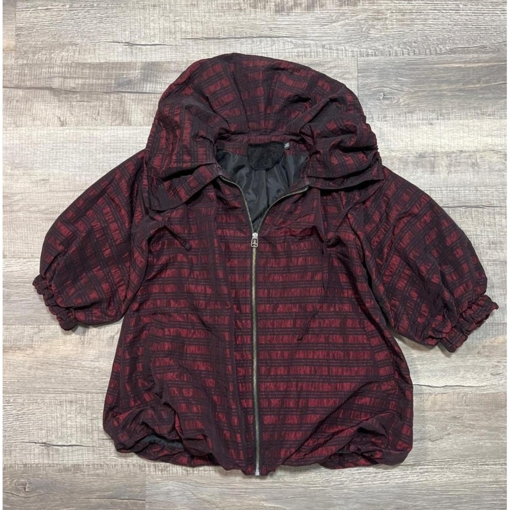Twelve Couture Y2K 2009 Large Crinkle Jacket Goth Vamp Plaid Whimsygoth Witchy